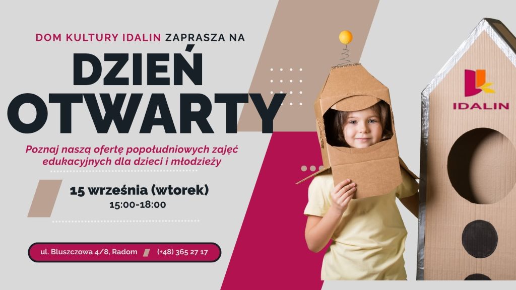 Dzień Otwarty w Domu Kultury Idalin – oferta zajęć edukacyjnych