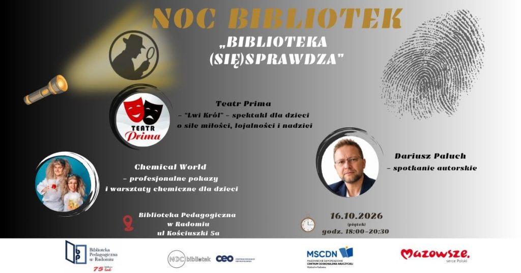 Noc Bibliotek 2026, pod hasłem Biblioteka (się) sprawdza