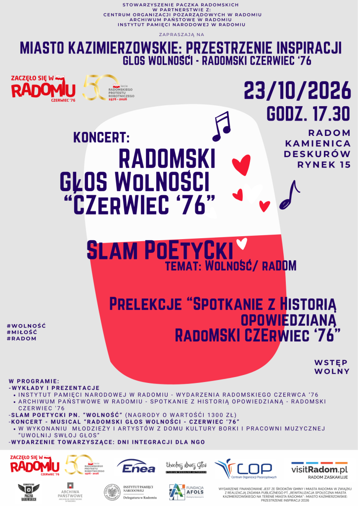 Miasto Kazimierzowskie: Przestrzenie Inspiracji – Głos Wolności. Radomski Czerwiec ’76